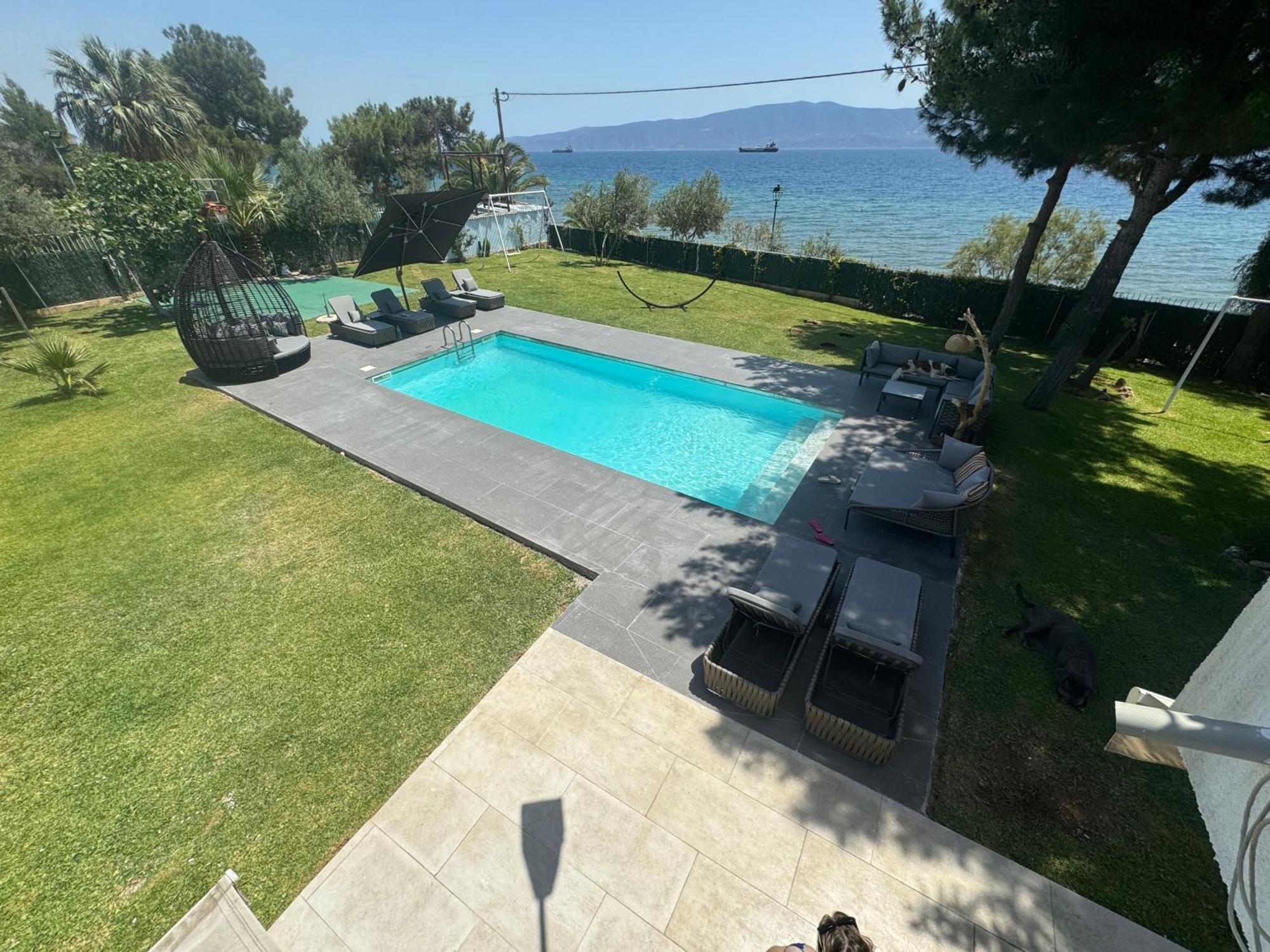 Zoza Luxury Villa Isthmia By The Sea With Private Pool Kalamáki Exterior foto