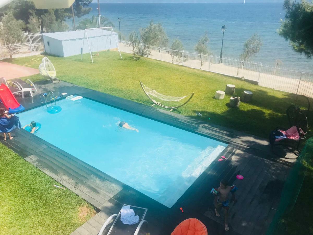 Zoza Luxury Villa Isthmia By The Sea With Private Pool Kalamáki Exterior foto